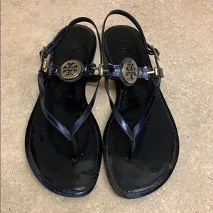 Tory Burch metallic blue sandal sz 9